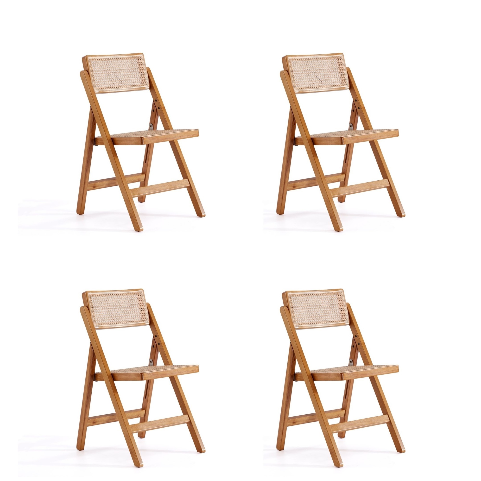 Manhattan Comfort, Pullman Folding Chair in Nature Cane Set of 4 Primary Color Natural, Included (qty.) 4 Model# 2-DCCA08